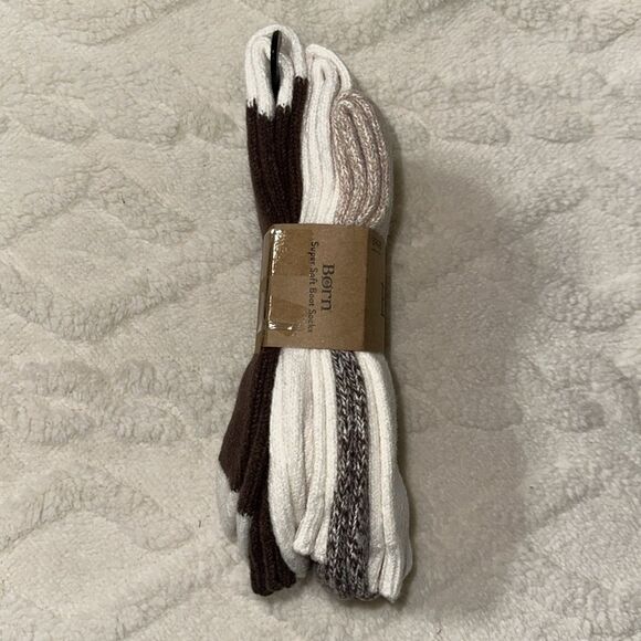 BORN Earth Tones Ivory Brown White US W 4-10 Super Soft Quarter Socks 3 pack - Picture 6 of 8